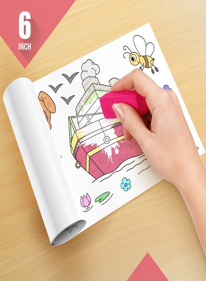 Inkmeo Tamil Rhymes Reusable Wall Colouring Rolls - Teach Baby Songs with AR Visuals (Colouring Kit + App)| Return Gift for Kids ages 2+ | Size: 6x40 Inches each (Pack of 3) - Image 4